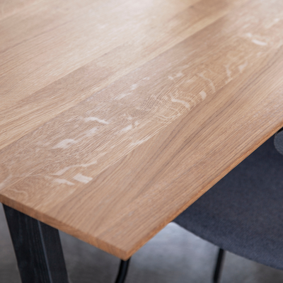 Flex Solid Wood Dining Table with Black Wood Legs