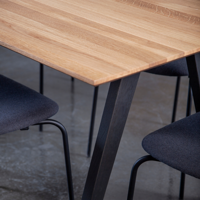 Flex Solid Wood Dining Table with Black Wood Legs