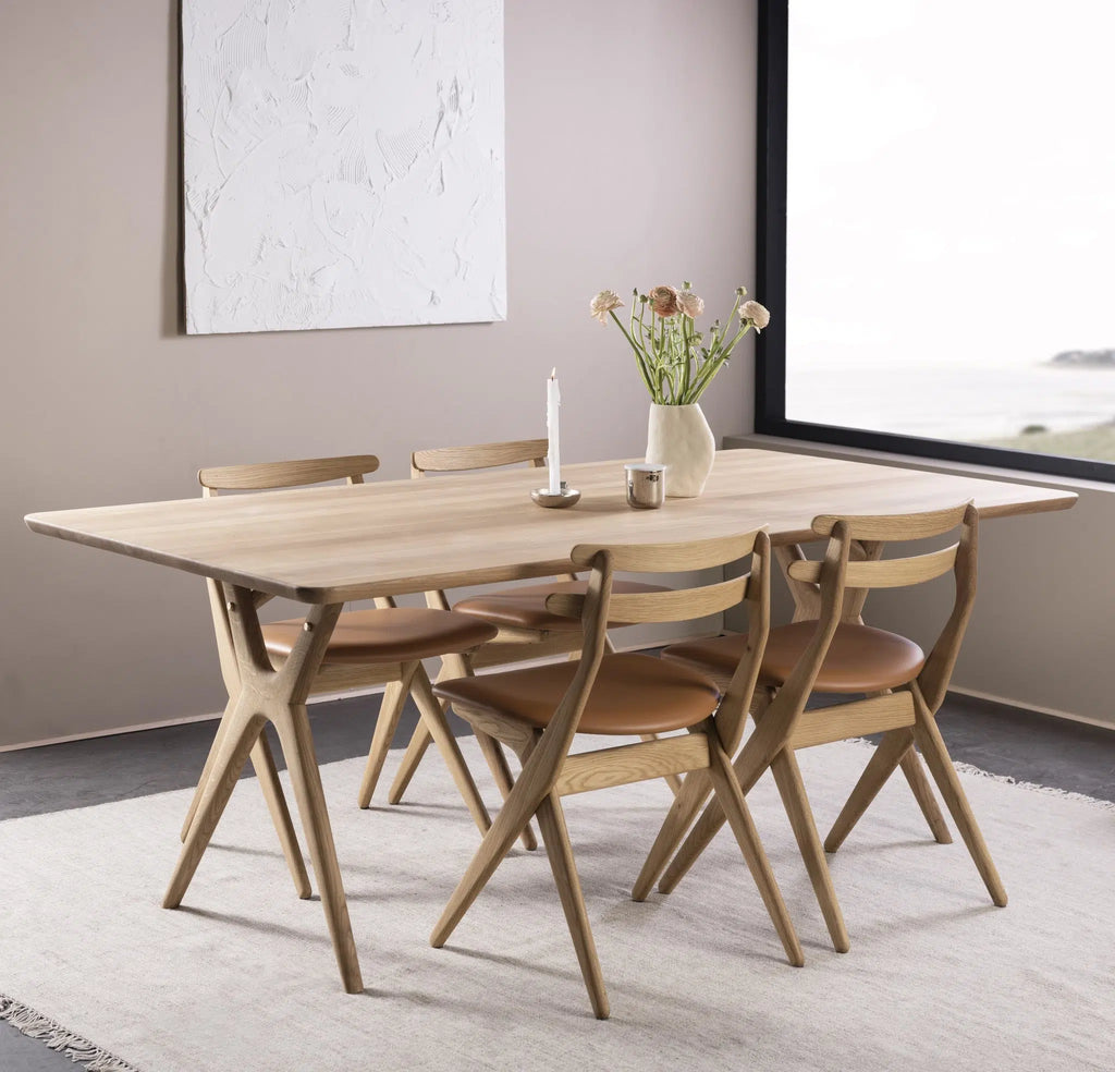 AMELIA Solid Wood Dining Table - in Natural Oiled Oak - Kristensen Kristensen | Milola