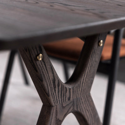 AMELIA Solid Wood Dining Table - in Mocca Brown Oiled Ash - Kristensen Kristensen | Milola