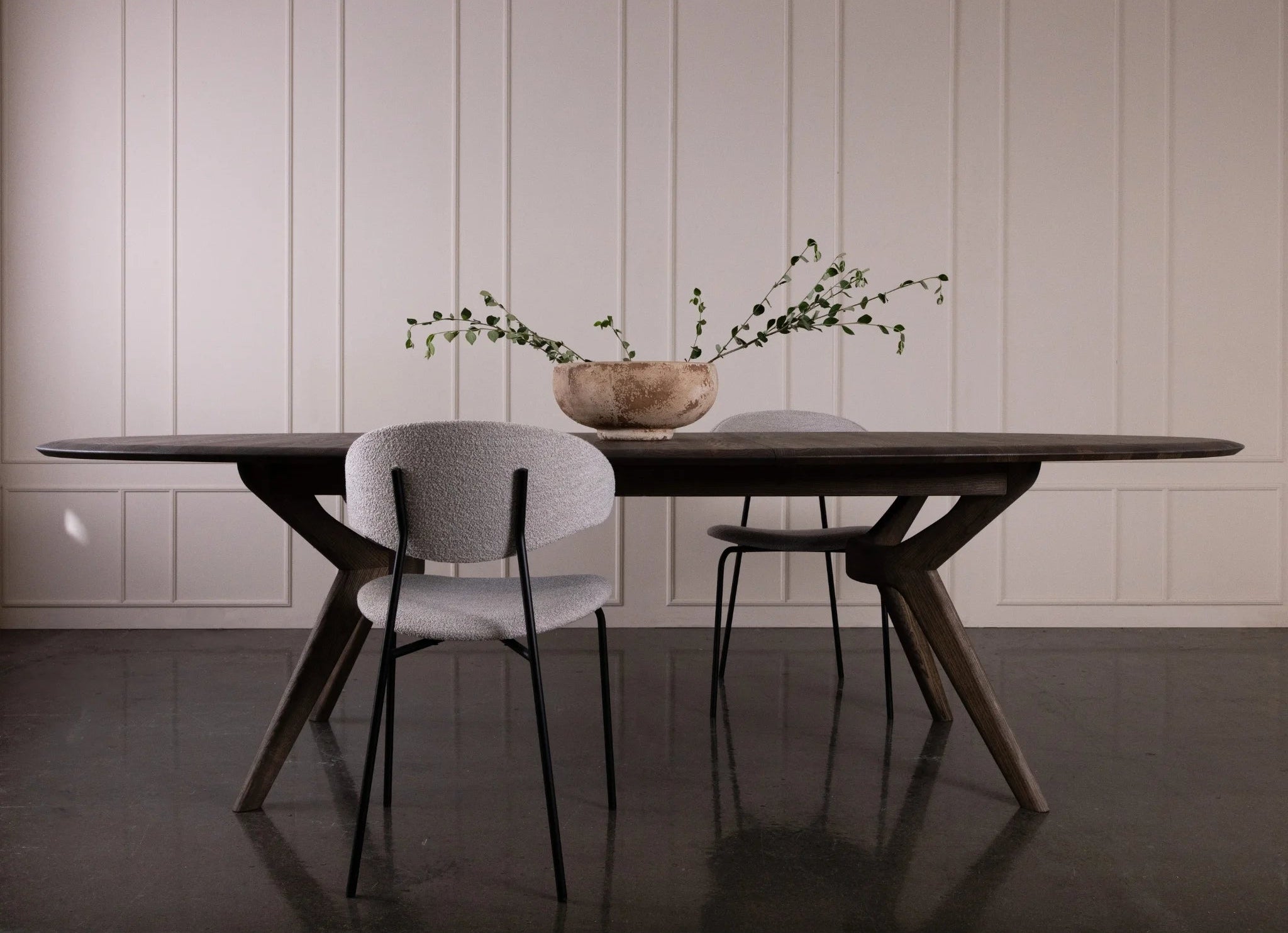 AMELIA Oval  Dining Table in Mocca Brown Oiled Ash - Kristensen Kristensen | Milola