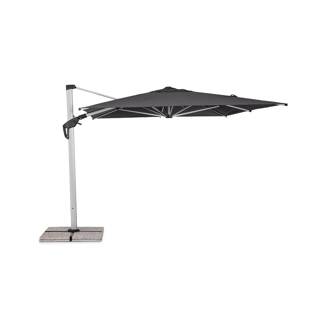 ARIES Outdoor Parasol in Charcoal/Natural - Bizzotto | Milola