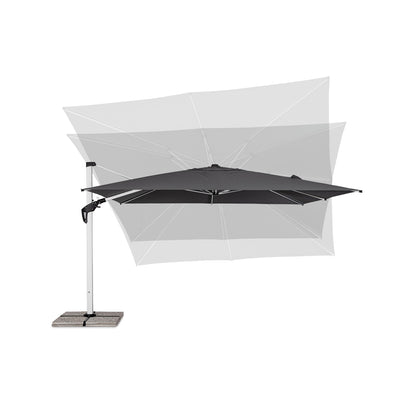ARIES Outdoor Parasol in Charcoal/Natural - Bizzotto | Milola