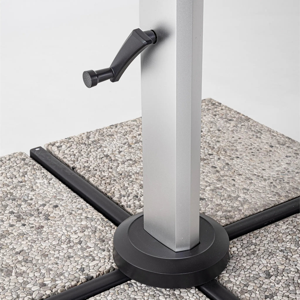 ARIES Outdoor Parasol in Charcoal/Natural - Bizzotto | Milola