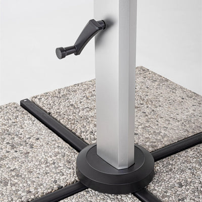 ARIES Outdoor Parasol in Charcoal/Natural - Bizzotto | Milola