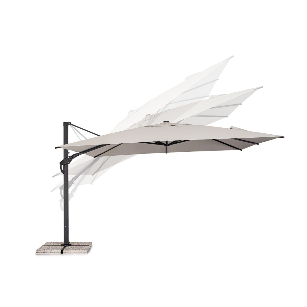 ARIES Outdoor Parasol in Charcoal/Natural - Bizzotto | Milola