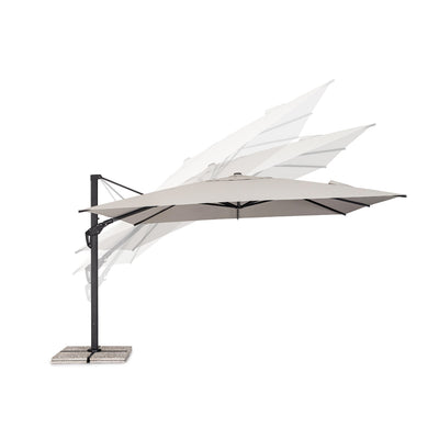 ARIES Outdoor Parasol in Charcoal/Natural - Bizzotto | Milola