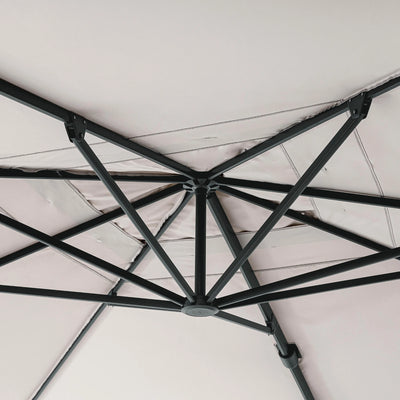 ARIES Outdoor Parasol in Charcoal/Natural - Bizzotto | Milola