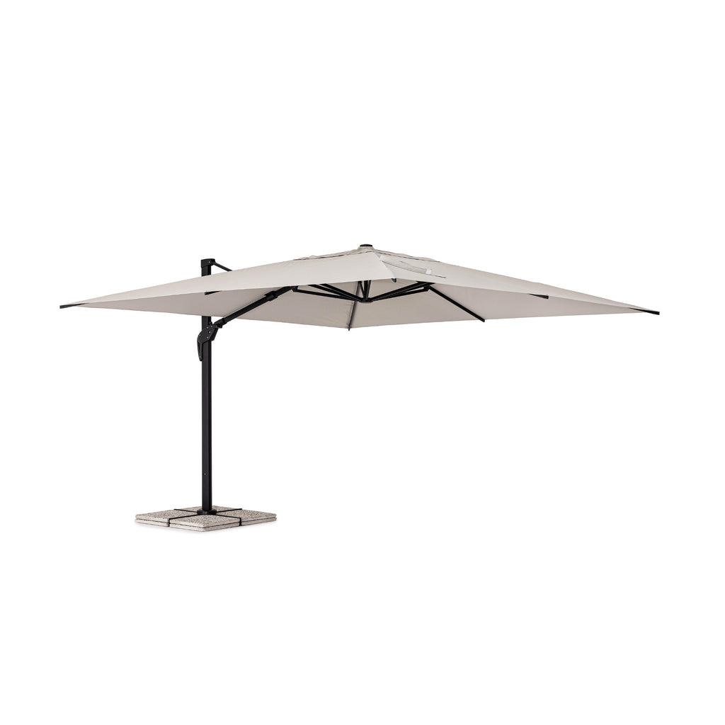 ARIES Outdoor Parasol in Charcoal/Natural - Bizzotto | Milola