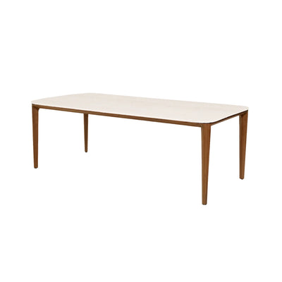 ASPECT - Outdoor Dining Table - Teak & Ceramic in White - CaneLine | Milola