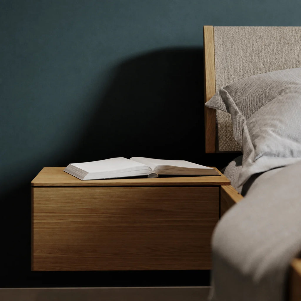 ASPECT Wooden Bed with Integrated Bedside Tables