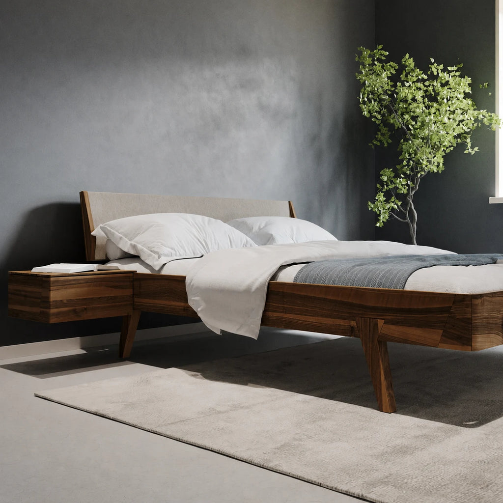ASPECT Wooden Bed with Integrated Bedside Tables