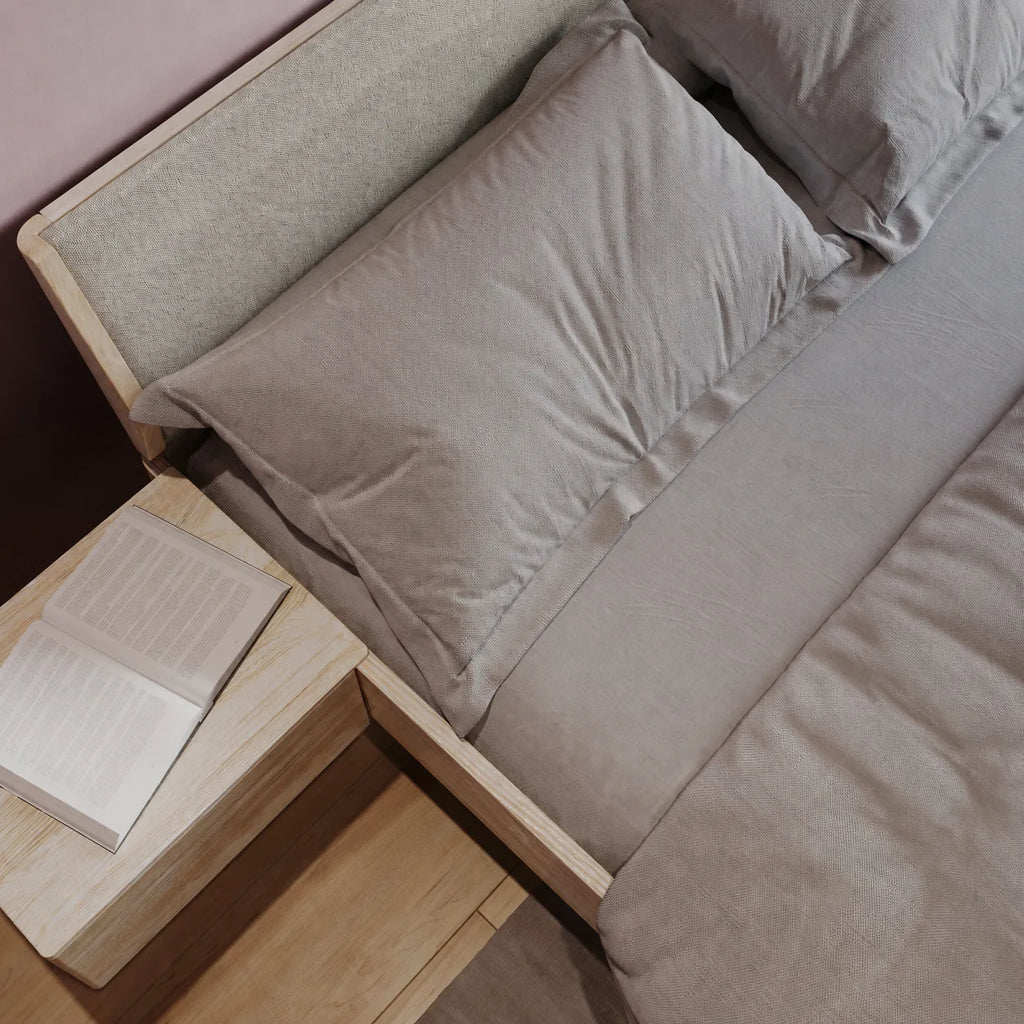 ASPECT Wooden Bed with Integrated Bedside Tables