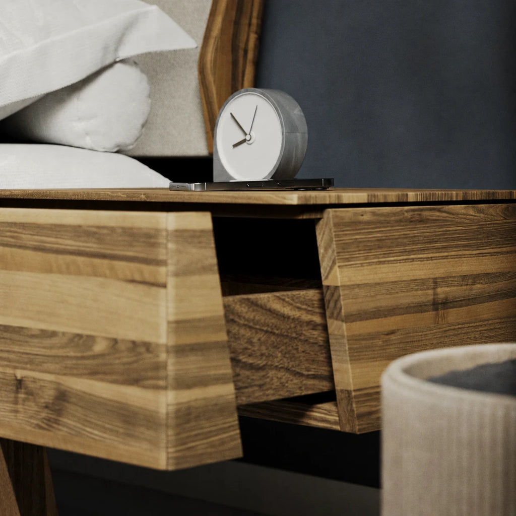 ASPECT Wooden Bed with Integrated Bedside Tables