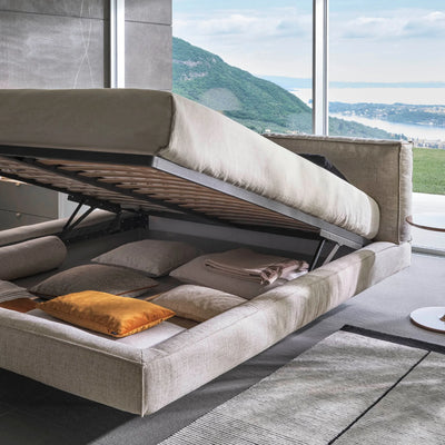 ACADEMY PIUMA H.16 A/A-Box Bed in Beige Lille E48 - Twils | Milols