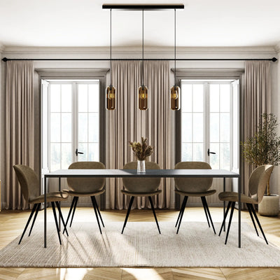 ANDOR Ceramic/Marble Dining Table - Black with Basalt Grey - Milola