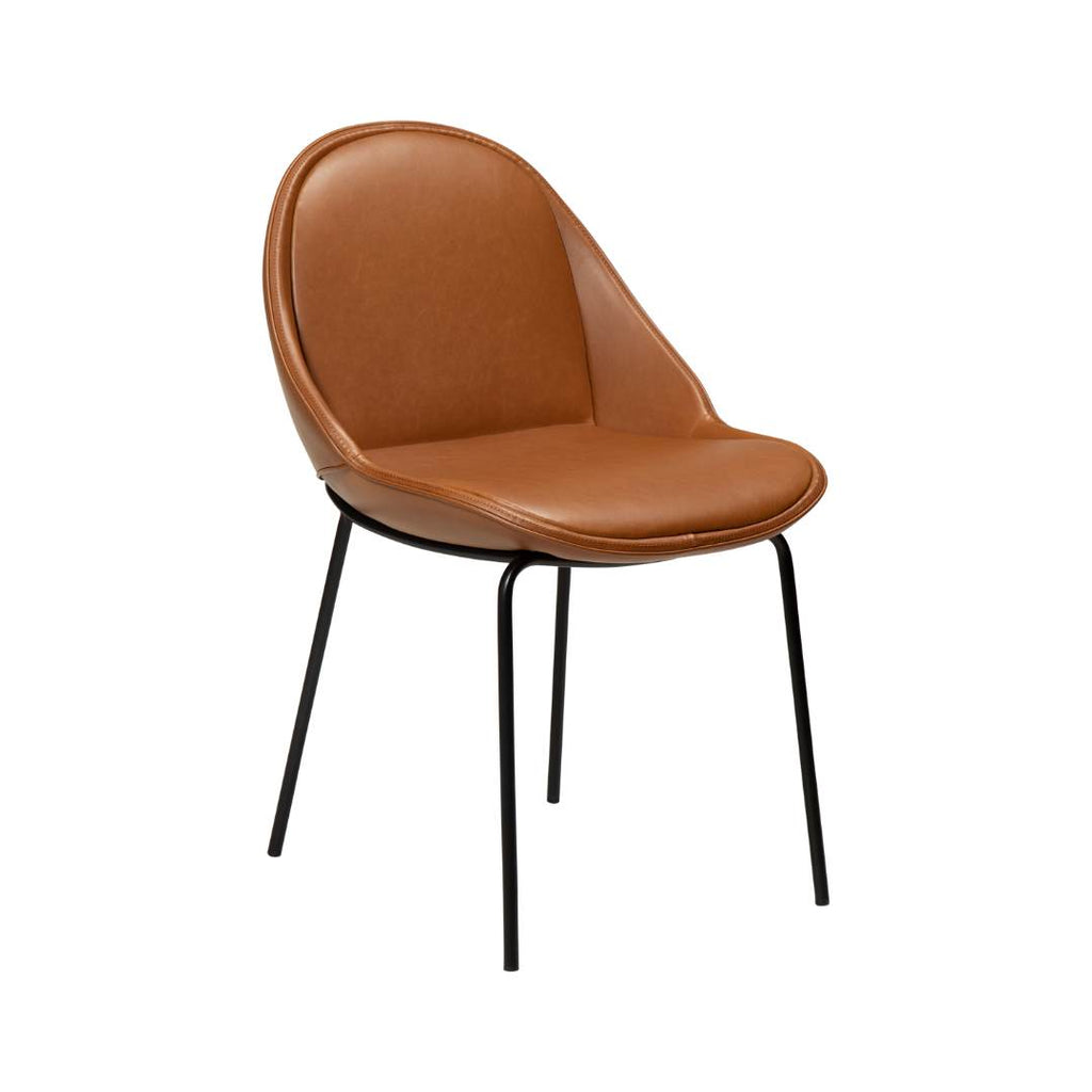ARCH Dining Chair - Art. Leather, Black Metal Legs