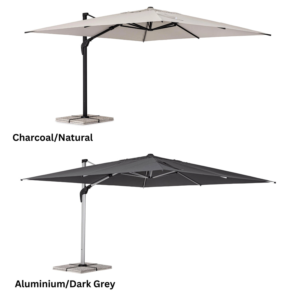 ARIES Outdoor Parasol in Charcoal/Natural - Bizzotto | Milola