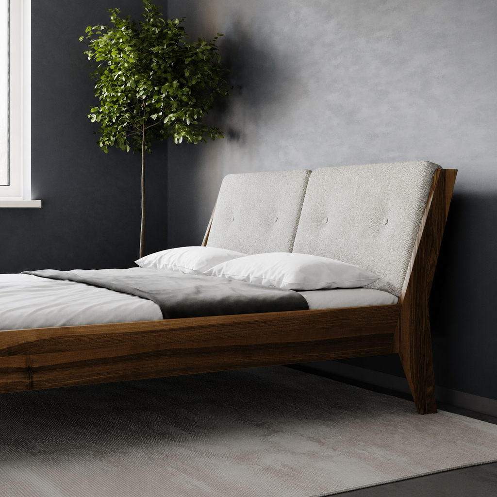 ASPECT - Solid Wood Bed - Fabric - Double Headboard | Milola