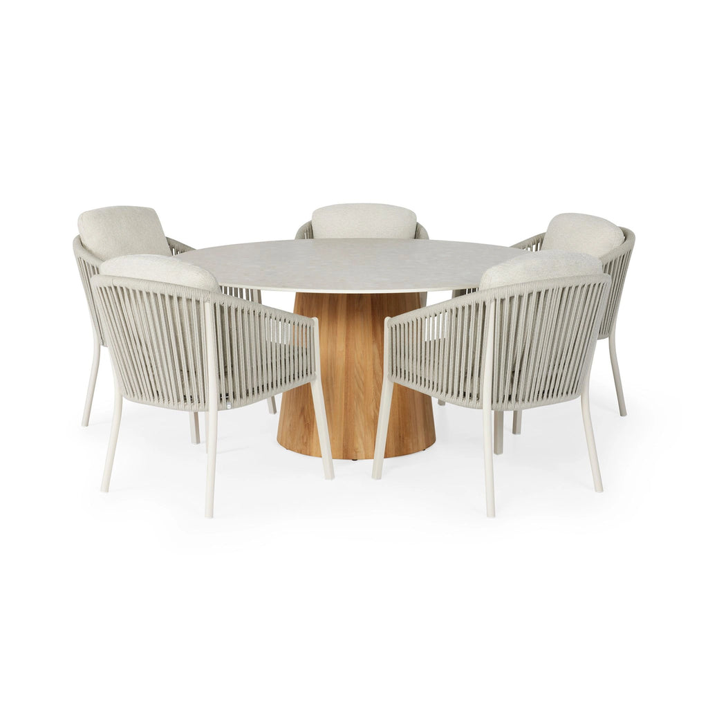 AVERO Dining Chair in White/Soft Grey - Suns | Milola