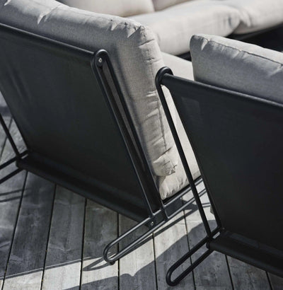 BLIXT - Outdoor Sectional Sofa Set in Grey and Black Frame - Brafab | Milola