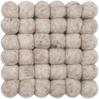 BELA Felt Ball Rectangle Rug in Beige - MyFelt | Milola