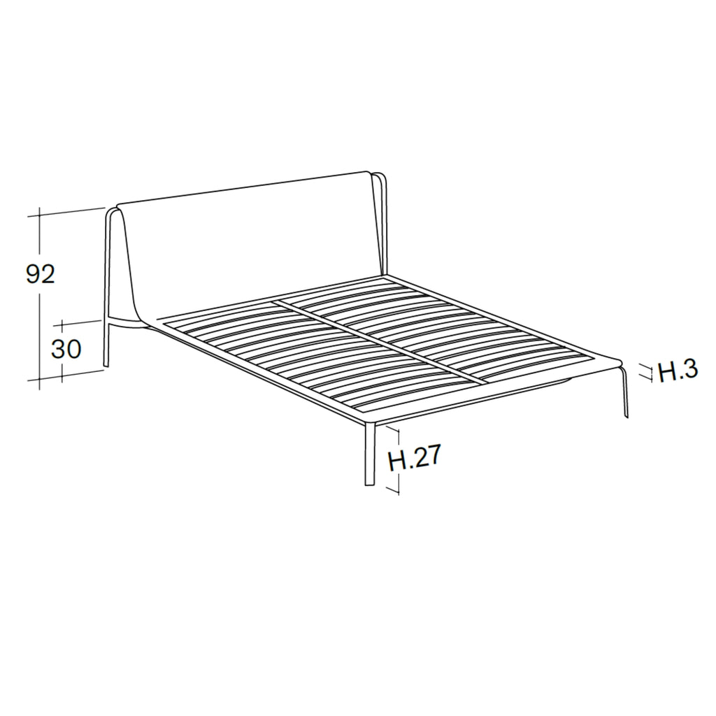 BEND-E Metal Bed - Simple Design - Bolzan | Milola