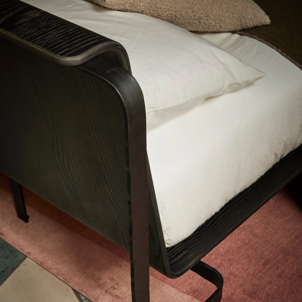 BEND-E Metal Bed with wood frame - Simple Design - Bolzan | Milola