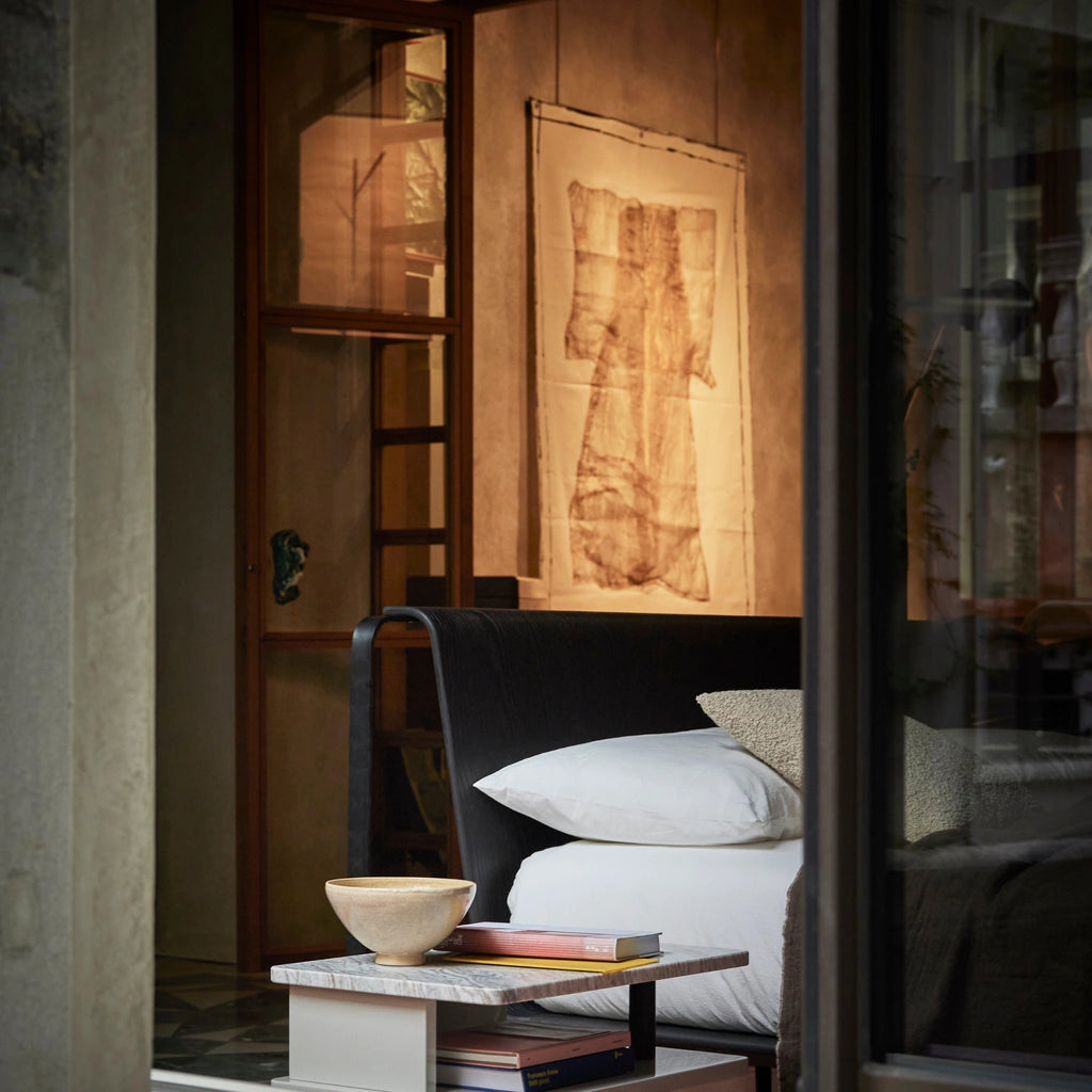 BEND-E Metal Bed with wood frame - Simple Design - Bolzan | Milola