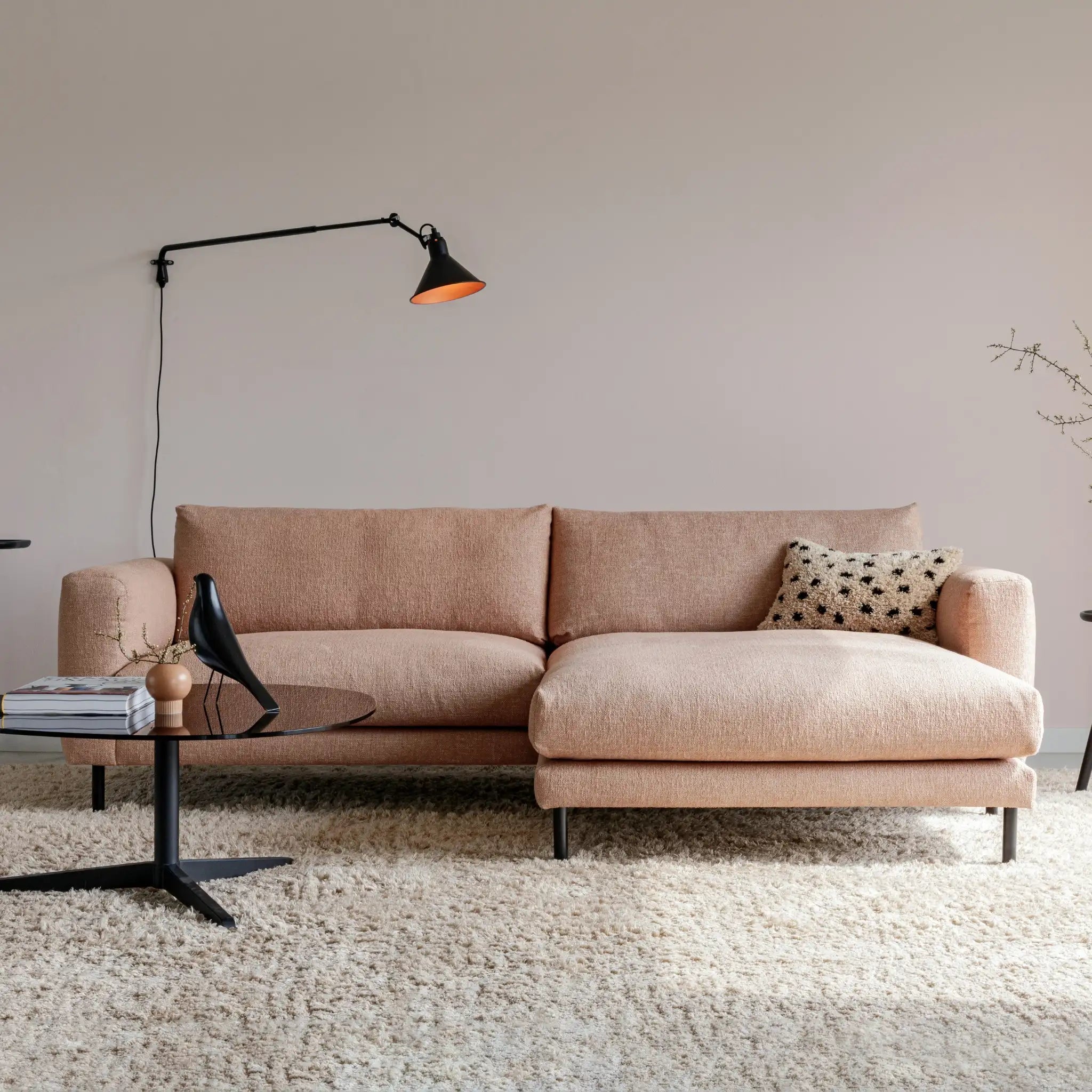 BILLIE Corner Sofa in Dusty Pink - Sits | Milola