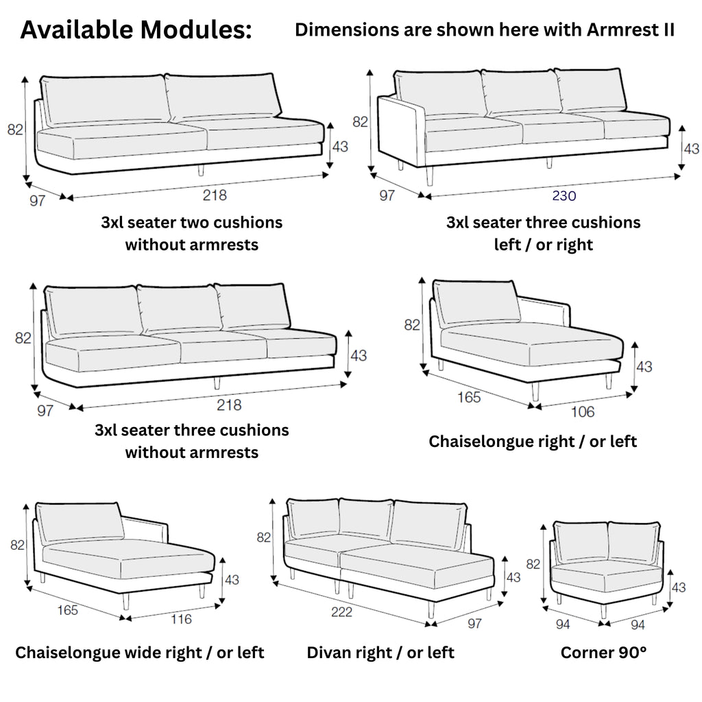BILLIE Corner Sofa Modules- Sits | Milola