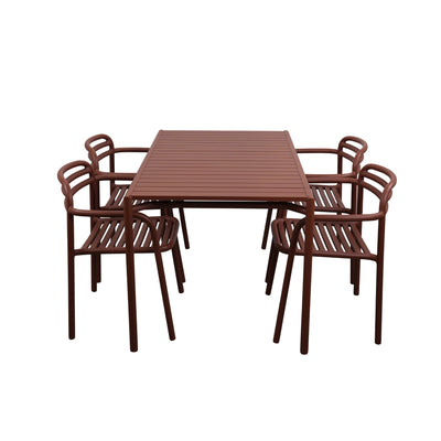 BLISS Outdoor Dining Table Set in Desert Red - Cane-Line | Milola