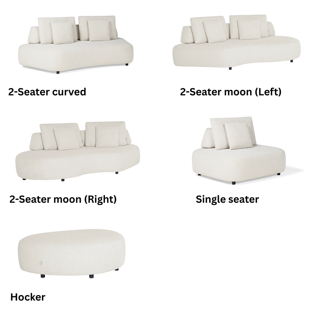 BLOCCHI Modular Sofa in White Grey - SUNS | Milola