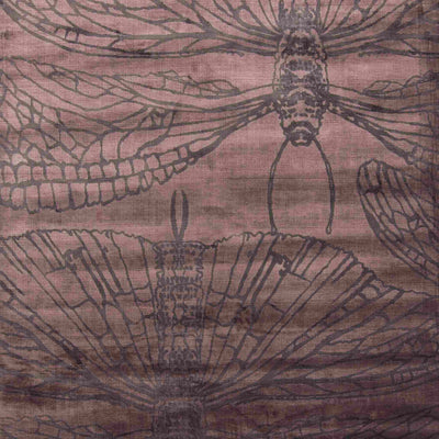 AKINORI Rug in Bordeaux - Dragonflies Style - Linie Design | Milola 