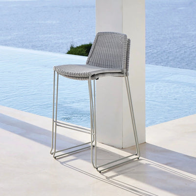 Breeze Outdoor Bar Chair in White/Grey - Cane-Line | Milola