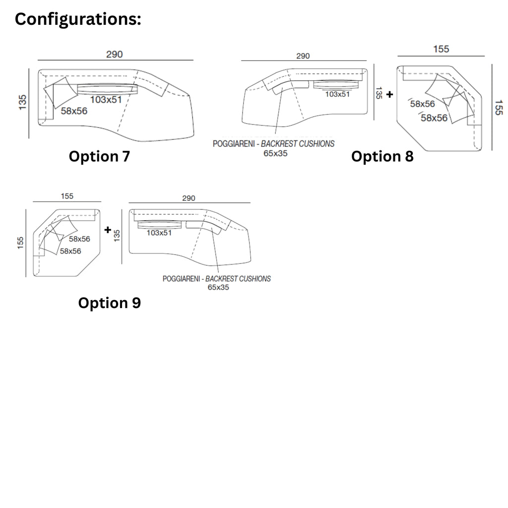 BRIO Modular Sofa Configurations - Twils | Milola