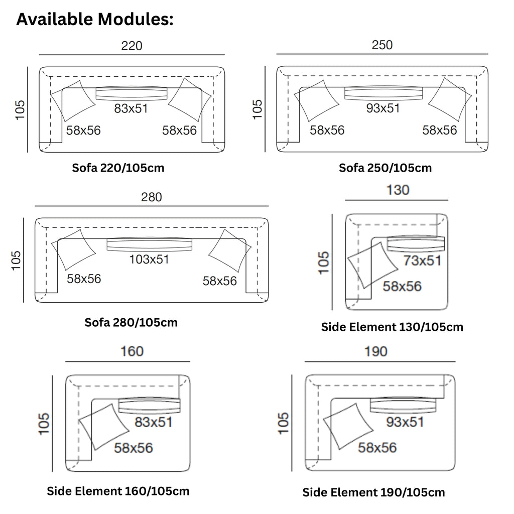 BRIO Modular Sofa Modules- Twils | Milola