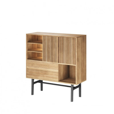 CASO 230 - Highboard - Wooden - Natural Oak/Slatted - Caso | Milola