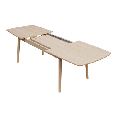 CASØ 120 Dining Table - Wooden Nordic Furniture in White Oiled Oak - Extensions Mechanism - Caso | Milola