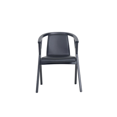 CASØ MR. X Dining Chair in Black Stained oak with Black Leather Seat - CASØ | Milola