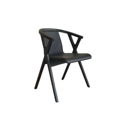 CASØ MR. X Dining Chair in Black Stained oak with Black Leather Seat - CASØ | Milola