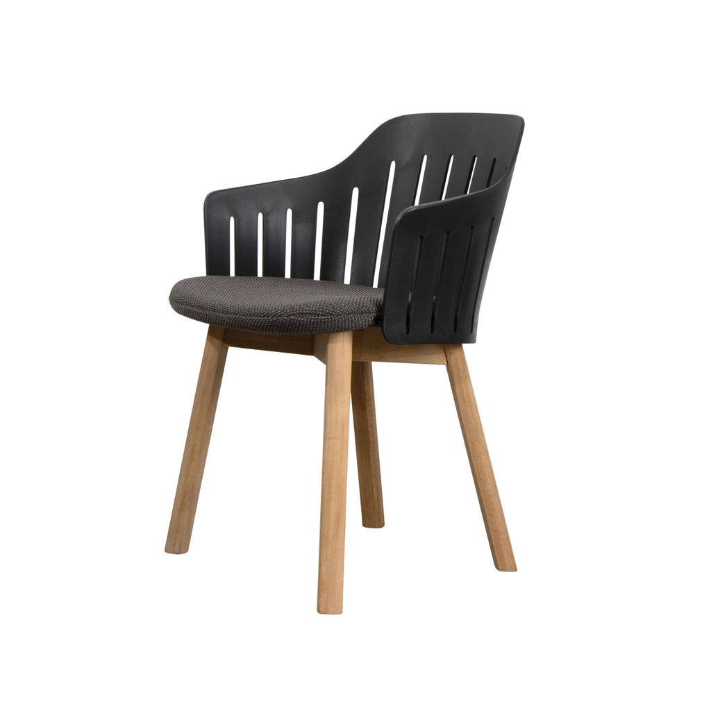 CHOICE Outdoor/Indoor Dining Chair in Dark Grey Fabric and Wood - CaneLine | Milola