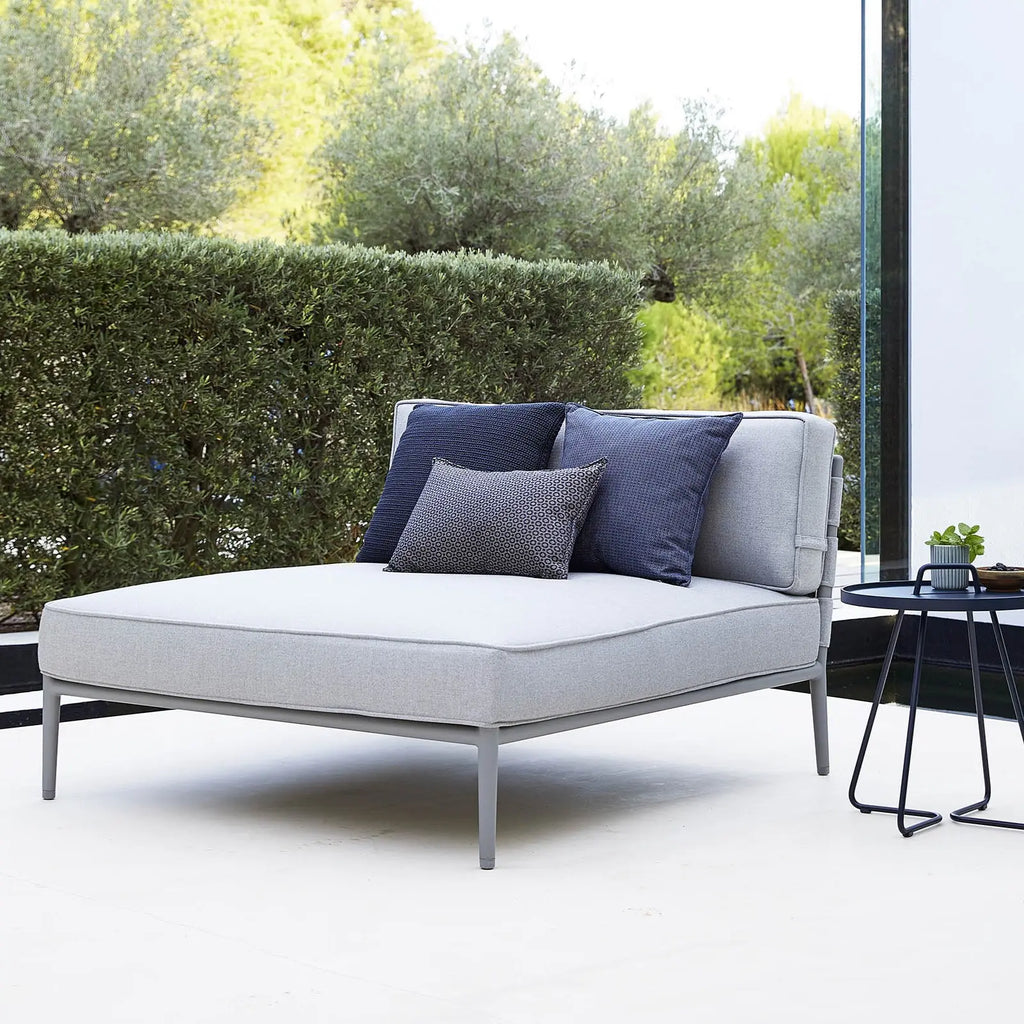 Conic Outdoor Day Bed Module - Modular Outdoor Sofa in Light Grey - Cane-Line | Milola
