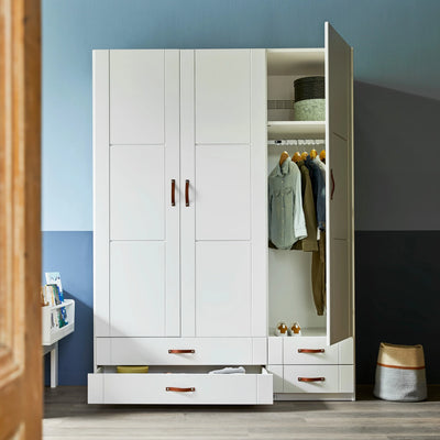 COOL KIDS 3-Doors Wardrobe in White - Lifetime Kidsrooms | Milola