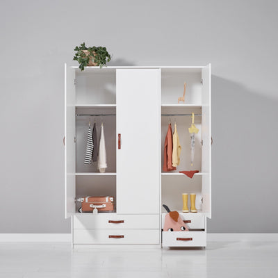 COOL KIDS 3-Doors Wardrobe in White - Lifetime Kidsrooms | Milola