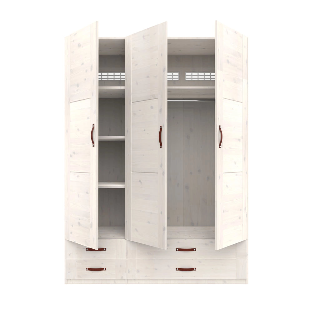 COOL KIDS 3-Doors Wardrobe in White Wash - Lifetime Kidsrooms | Milola