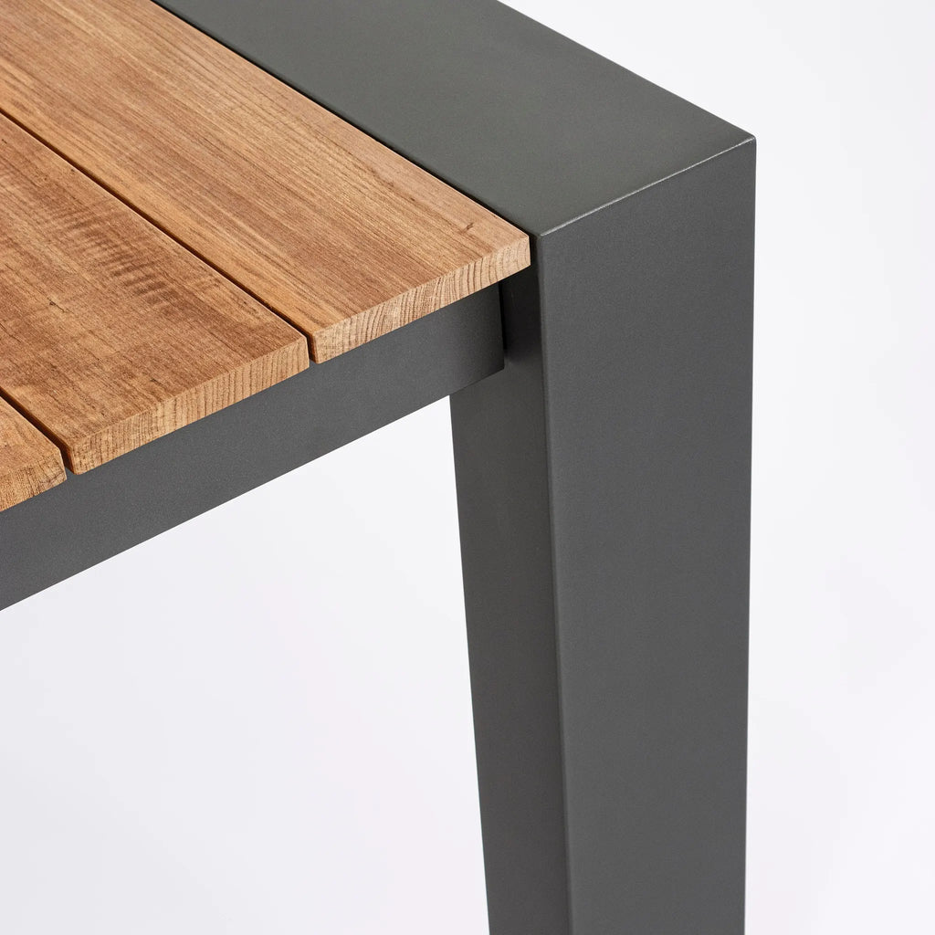 CAMERON Extendable Teak Outdoor Dining Table  in Charcoal - Bizzotto | Milola