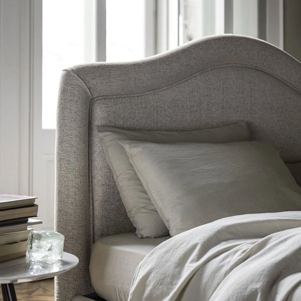 Capri Single Storage Bed - Upholstered Storage Bed in Beige Brown  - Bolzan | Milola