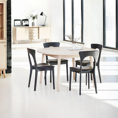 CASØ PETER Dining Chair in Black Stained Oak with Black Seat  - CASØ | Milola