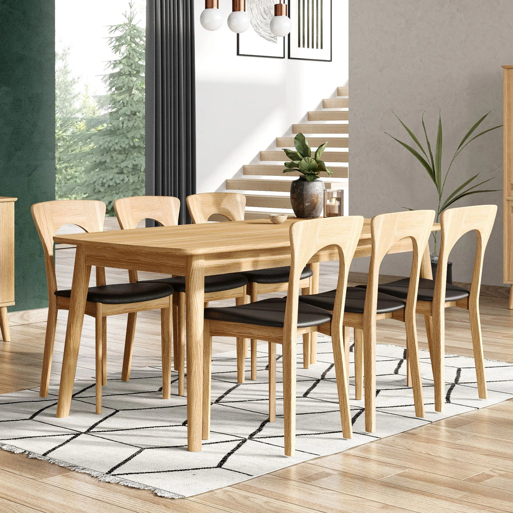 CASØ PETER Dining Chair in Natural Oiled Oak with Grey Seat  - CASØ | Milola